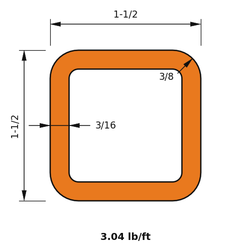 HSS1.5x1.5x.1875