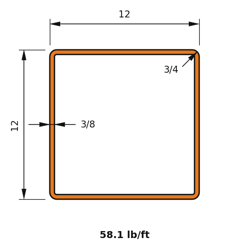 HSS12x12x.375