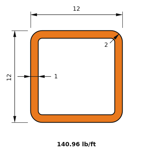 HSS12x12x1
