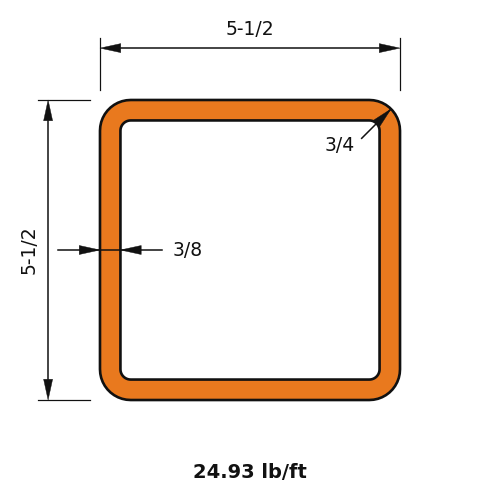 HSS5.5x5.5x.375