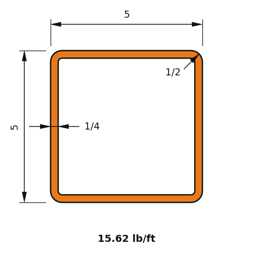HSS5x5x.25
