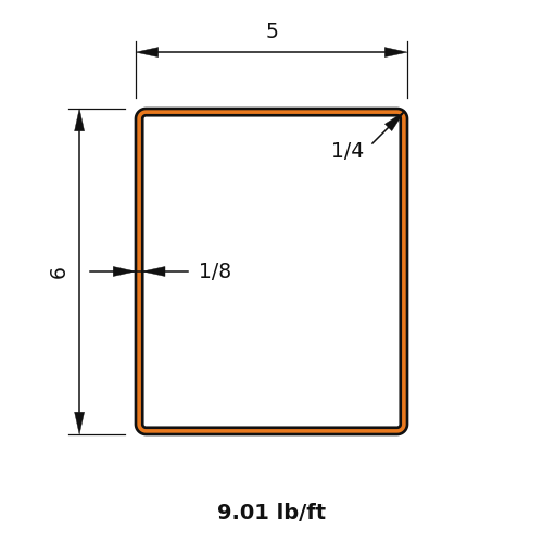 HSS6x5x.125