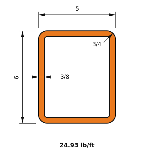 HSS6x5x.375