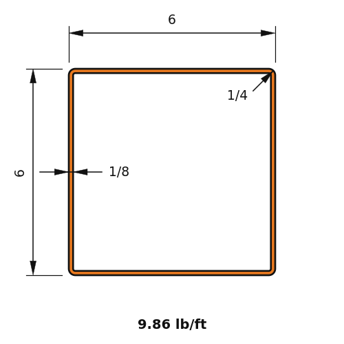 HSS6x6x.125