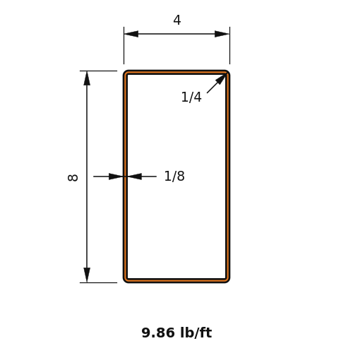 HSS8x4x.125