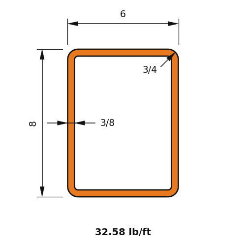 HSS8x6x.375